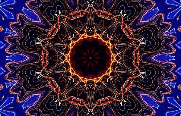 Kusursuz kaleydoskop, mandala soyut arkaplan görünümü