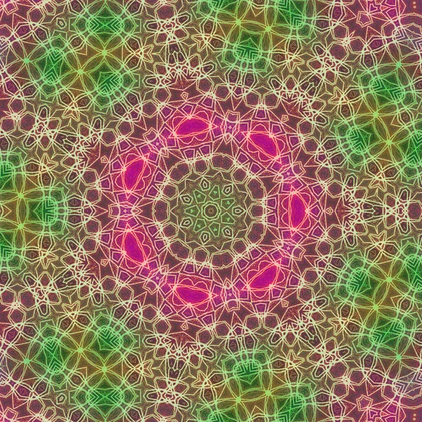 Seamless Kaleidoscope Design Esoteric Mystic Energy Healing Sahasrara Mandala — Stock Photo, Image