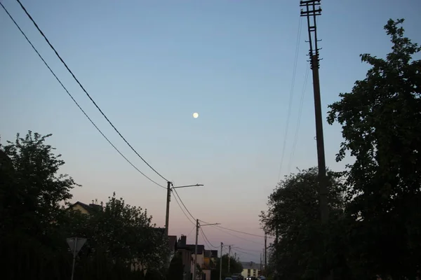 Bonito Azul Céu Fundo Pôr Sol Tempo — Fotografia de Stock