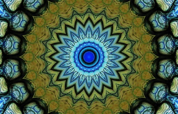 Seamless Kaleidoscope Design Esoteric Mystic Energy Healing Sahasrara Mandala — Stock Photo, Image