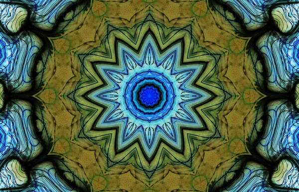 Seamless Kaleidoscope Design Esoteric Mystic Energy Healing Sahasrara Mandala — Stock Photo, Image