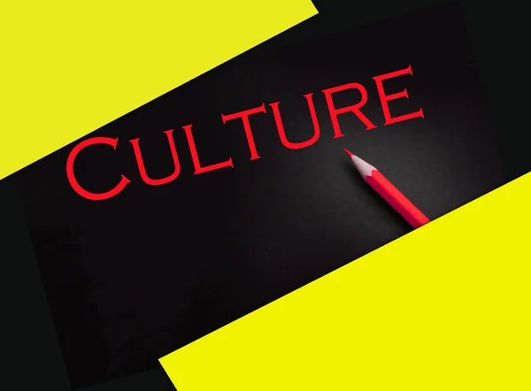 Культурное Слово Напечатанное Желтым Черной Бумаге Фон Социальной Концепции — стоковое фото