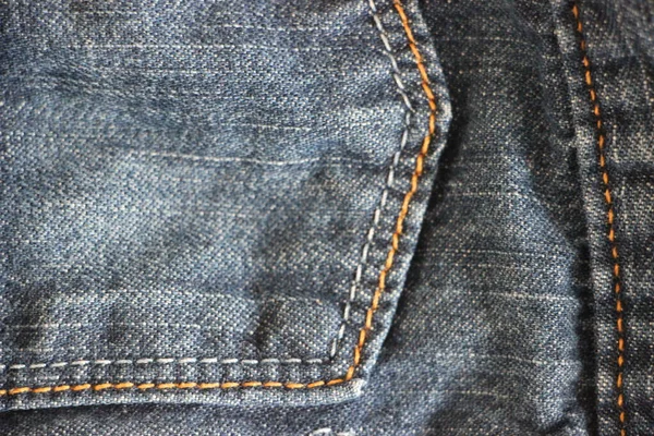 Denim Jeans Tissu Vue Rapprochée Concept Textile — Photo