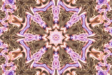 Esrarengiz sihirli neon parlayan geometrik mandala fantezi fraktal. Soyut arkaplan.