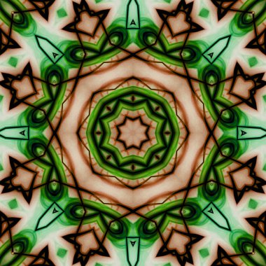 Esrarengiz sihirli neon parlayan geometrik mandala fantezi fraktal. Soyut arkaplan.