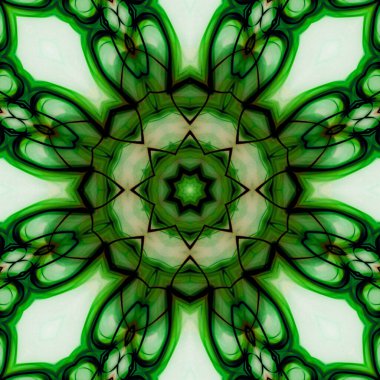 Esrarengiz sihirli neon parlayan geometrik mandala fantezi fraktal. Soyut arkaplan.