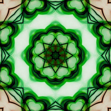 Esrarengiz sihirli neon parlayan geometrik mandala fantezi fraktal. Soyut arkaplan.