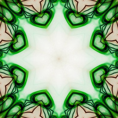 Esrarengiz sihirli neon parlayan geometrik mandala fantezi fraktal. Soyut arkaplan.