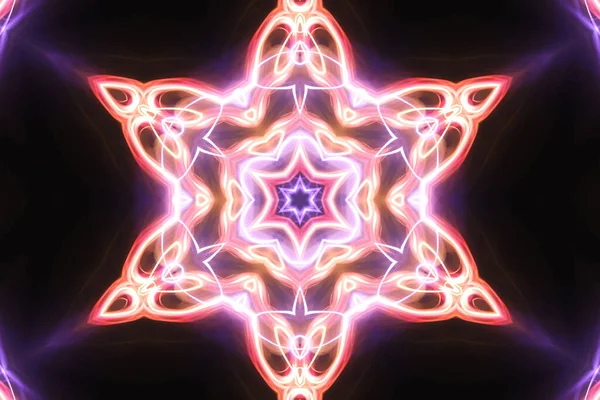 异特鲁克魔法霓虹灯闪烁着几何图形曼陀罗奇幻分形 摘要背景 — 图库照片
