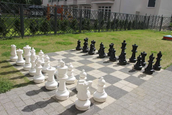 Großes Schachspiel Freien — Stockfoto