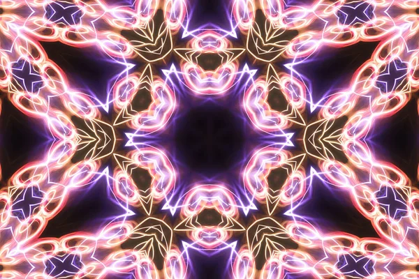 Esoteruc magic neon glowing geometric mandala fantasy fractal. Abstract background.