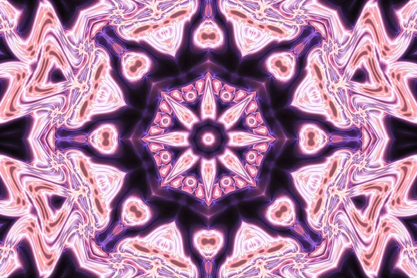 Esoteruc Magi Neon Glödande Geometriska Mandala Fantasi Fraktal Abstrakt Bakgrund — Stockfoto