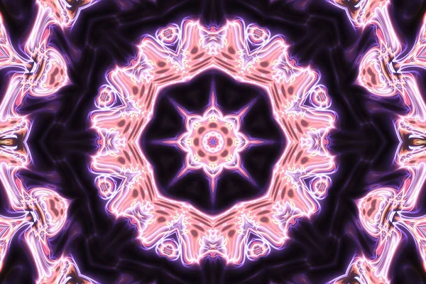 Esrarengiz sihirli neon parlayan geometrik mandala fantezi fraktal. Soyut arkaplan.