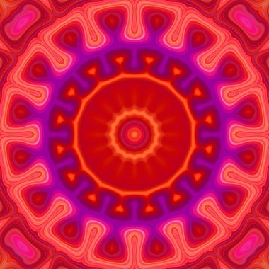 Esrarengiz neon parlayan geometrik soyut arkaplan. Fantezi fraktal kavramı