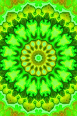 Ezoterik sihirli neon parlayan geometrik mandala fantezi fraktal. Soyut arkaplan. 