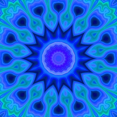 Esrarengiz neon parlayan geometrik soyut arkaplan. Fantezi fraktal kavramı