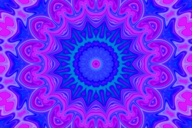 Ezoterik sihirli neon parlayan geometrik mandala fantezi fraktal. Soyut arkaplan. 