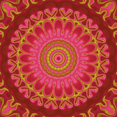 Esrarengiz neon parlayan geometrik soyut arkaplan. Fantezi fraktal kavramı