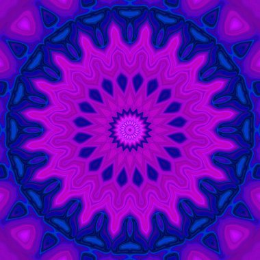 Esrarengiz neon parlayan geometrik soyut arkaplan. Fantezi fraktal kavramı