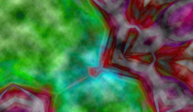 Esrarengiz neon parlayan geometrik soyut arkaplan. Fantezi fraktal kavramı