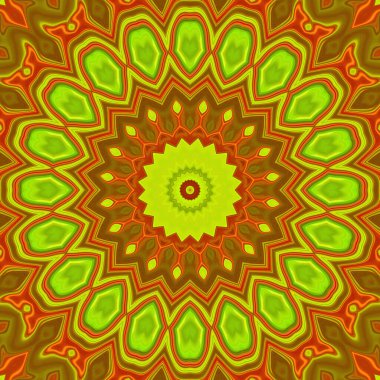 Ezoterik sihirli neon parlayan geometrik mandala fantezi fraktal. Soyut arkaplan. 