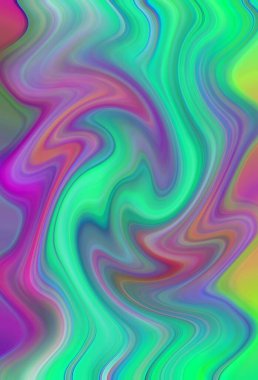 Esrarengiz neon parlayan geometrik soyut arkaplan. Fantezi fraktal kavramı