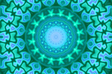 Esrarengiz neon parlayan geometrik soyut arkaplan. Fantezi fraktal kavramı