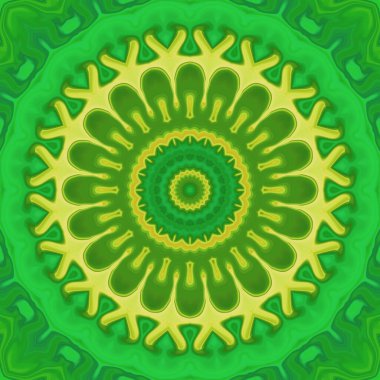 Esrarengiz neon parlayan geometrik soyut arkaplan. Fantezi fraktal kavramı