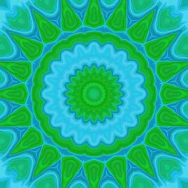 Esrarengiz neon parlayan geometrik soyut arkaplan. Fantezi fraktal kavramı