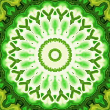 Esrarengiz neon parlayan geometrik soyut arkaplan. Fantezi fraktal kavramı