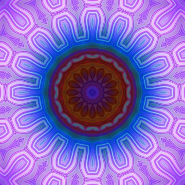 Esrarengiz neon parlayan geometrik soyut arkaplan. Fantezi fraktal kavramı