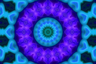 Esrarengiz sihirli neon parlayan geometrik mandala fantezi fraktal. Soyut arkaplan.