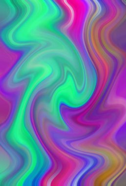 Esrarengiz neon parlayan geometrik soyut arkaplan. Fantezi fraktal kavramı