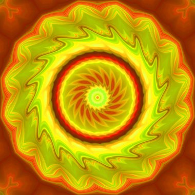 Esrarengiz neon parlayan geometrik soyut arkaplan. Fantezi fraktal kavramı