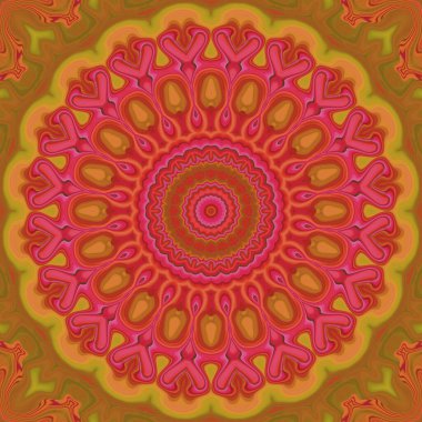 Esrarengiz neon parlayan geometrik soyut arkaplan. Fantezi fraktal kavramı