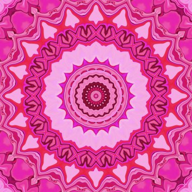 Esrarengiz neon parlayan geometrik soyut arkaplan. Fantezi fraktal kavramı