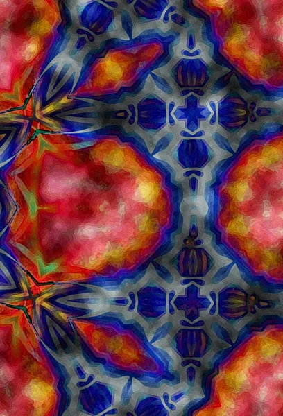 Эзотерический Неоновый Светящийся Геометрический Абстрактный Фон Фантазная Фрактальная Концепция — стоковое фото