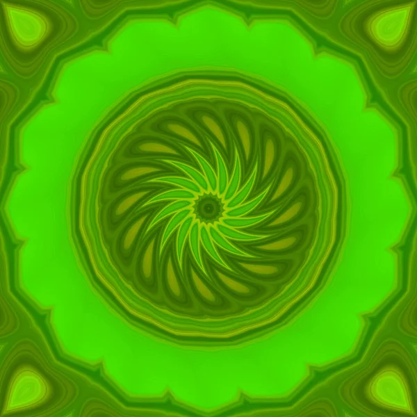 Magia Esotérica Neón Brillante Mandala Geométrica Fantasía Fractal Fondo Abstracto — Foto de Stock