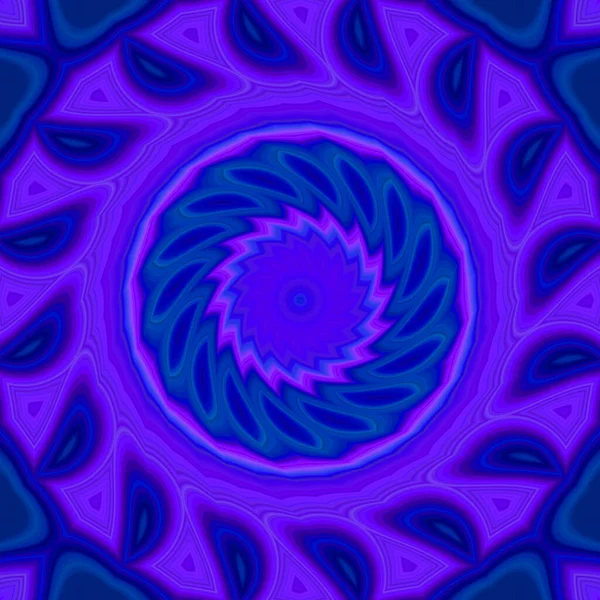 Néon Mágico Esotérico Brilhante Mandala Geométrica Fantasia Fractal Contexto Abstrato — Fotografia de Stock