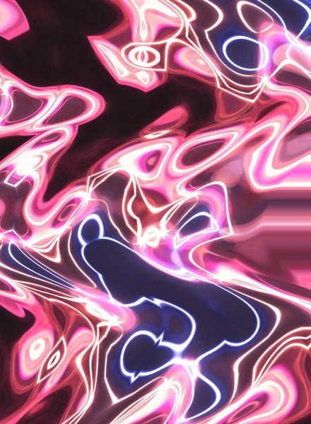 Magia Esoterica Neon Incandescente Mandala Geometrico Fantasy Frattale Sfondo Astratto — Foto Stock