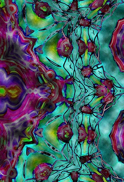 Kleurrijke Abstracte Achtergrond Fantasie Neon Fractal Concept — Stockfoto