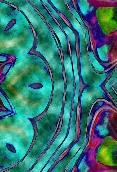 Эзотерический Неоновый Светящийся Геометрический Абстрактный Фон Фантазная Фрактальная Концепция — стоковое фото