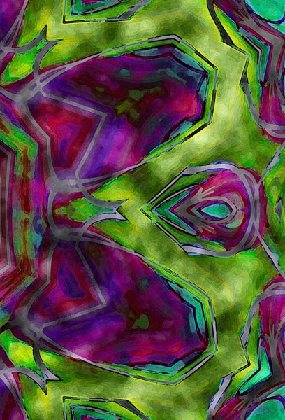 Bunte Abstrakte Hintergrund Fantasievolles Neonfraktales Konzept — Stockfoto