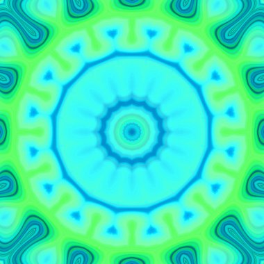 Esrarengiz sihirli neon parlayan geometrik mandala fantezi fraktal. Soyut arkaplan.