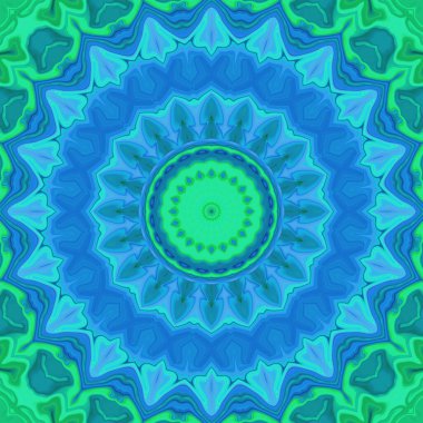 Esrarengiz neon parlayan geometrik soyut arkaplan. Fantezi fraktal kavramı