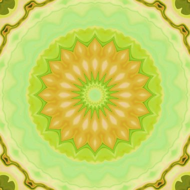 Esrarengiz neon parlayan geometrik soyut arkaplan. Fantezi fraktal kavramı