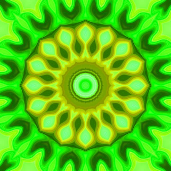 Esoterische Neon Gloeiende Geometrische Abstracte Achtergrond Fantasie Fractal Concept — Stockfoto