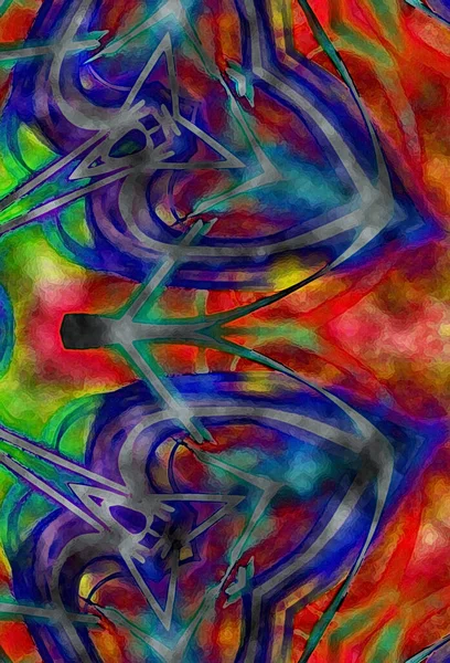 Ezoteryczne Kolorowe Abstrakcyjne Tło Fantasy Neon Fraktalna Koncepcja — Zdjęcie stockowe