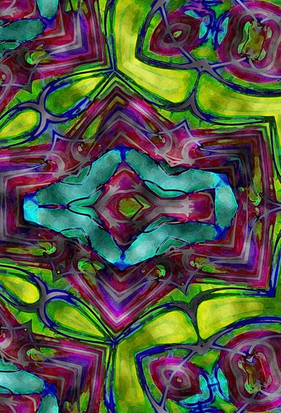 Esoterische Bunte Abstrakte Hintergrund Fantasievolles Neonfraktales Konzept — Stockfoto