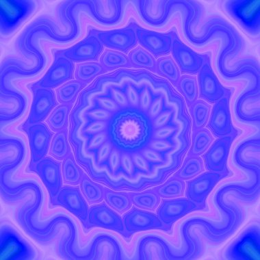 Esrarengiz neon parlayan geometrik soyut arkaplan. Fantezi fraktal kavramı